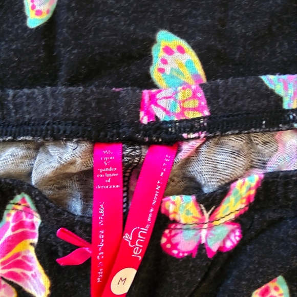 🌷JENNI Butterfly Print Black Sleepwear Pj Set M - Picture 3 of 8